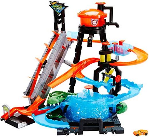 Hot Wheels Cocodrilo Destructor, pista de coches de juguete