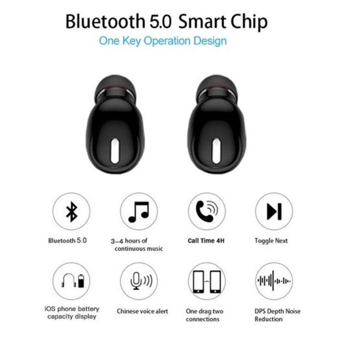 Moda Mini Wireless Bluetooth 5.0 Earphone in Ear Sport