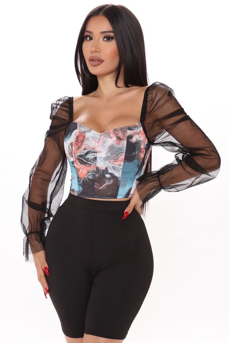 Producto You're A Work Of Art Mesh Corset - Black