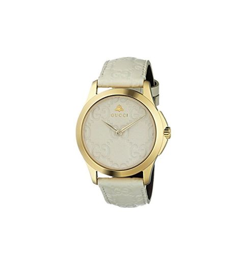 Gucci Reloj Análogo clásico para Mujer de Cuarzo con Correa en Cuero YA1264033