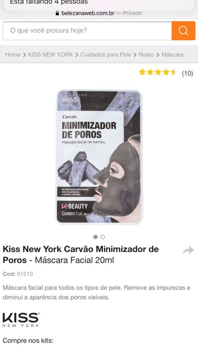 Fashion Máscara facial para todos os tipos de pele. Remove as impure