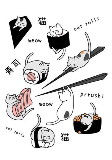 Imagem sushi de gatinhos