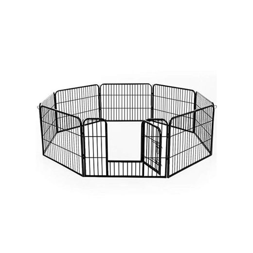 HOMCOM PawHut Parque Mascotas 8 Vallas 80x60cm Jaula Valla Corral con Puerta Entrenamiento