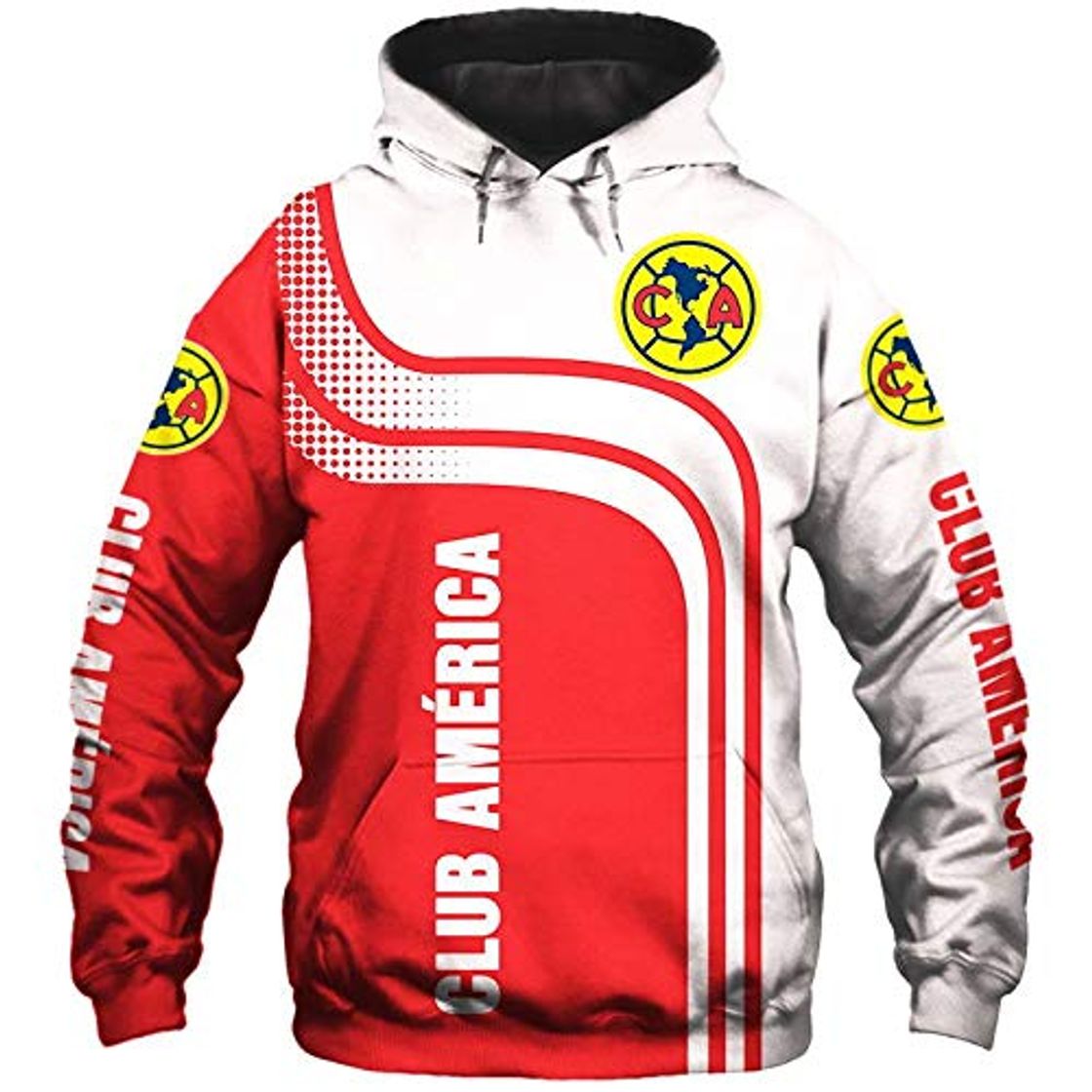 Producto SPONYBORTY-H Hombres Hoodies por Club-America 3D Impresión Fútbol Americano Club-Fan Chaqueta Suéteres