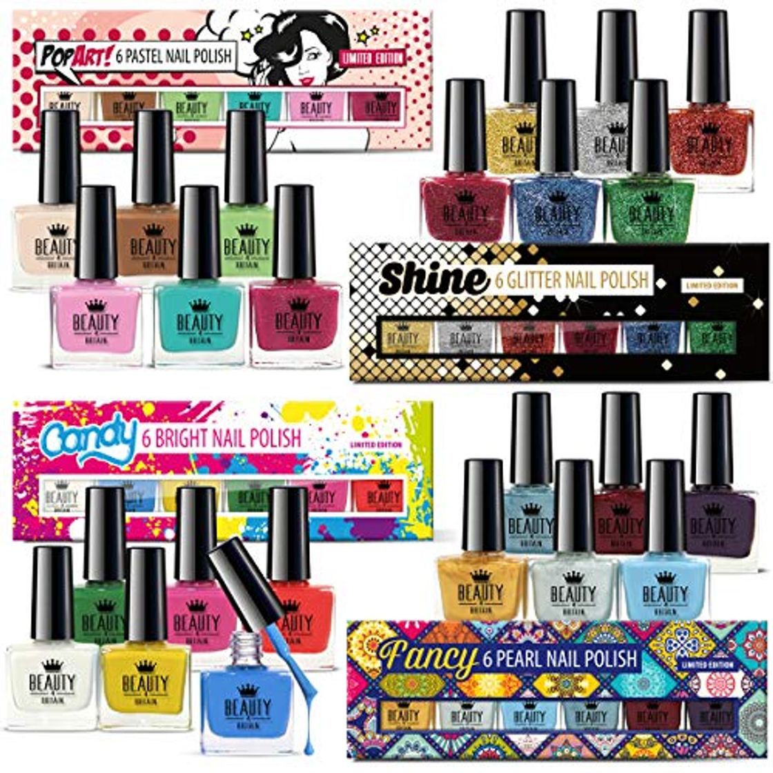 Social Set de 24 Esmalte de Uñas de Lujo 24 Colores Diferentes Brocado