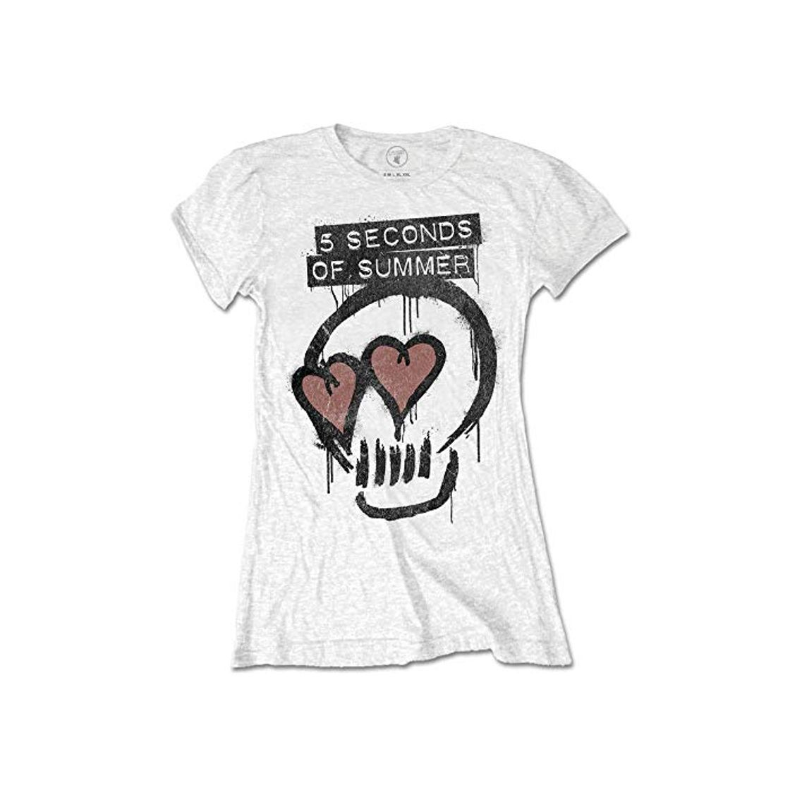Social 5 Seconds Of Summer 5 Seconds of Summe Heart Skull Camiseta