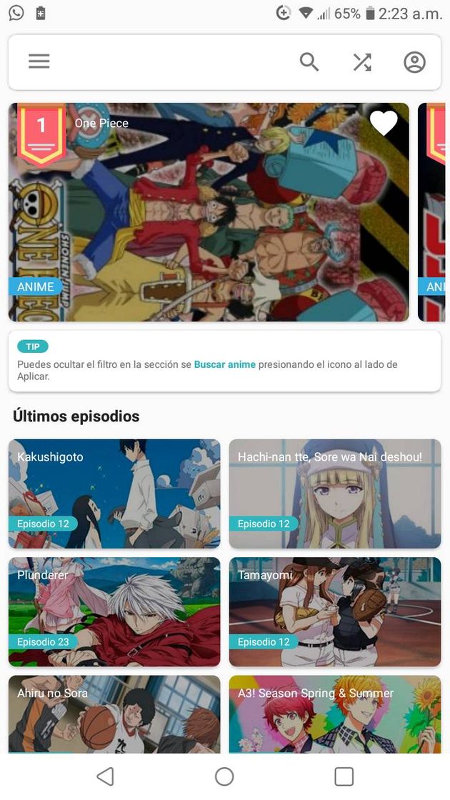 App Aplicación para ver anime