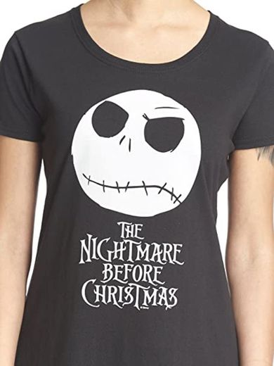 Nightmare Before Christmas Camiseta para Mujer Jack Skellington Skull Loose Fit Cotton
