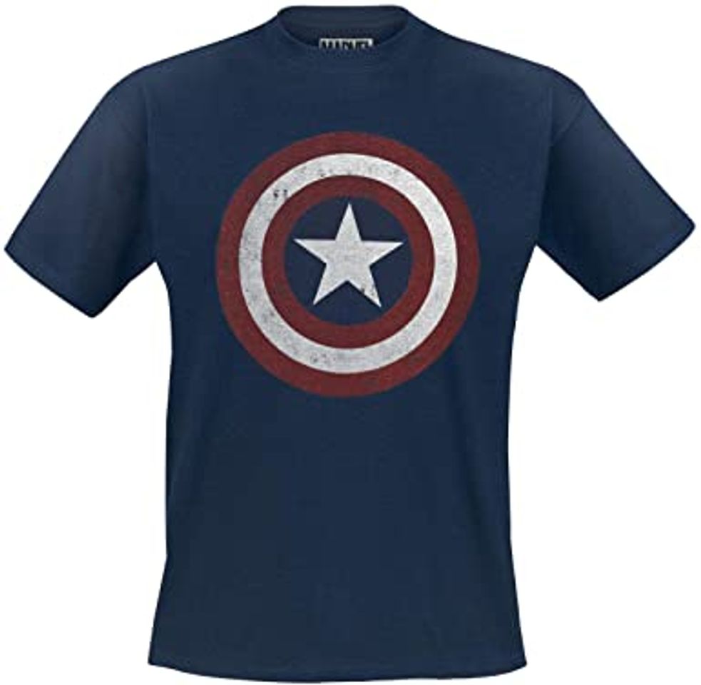 Social Camiseta Capitán América Distressed Shield de manga corta de Marvel Comics
