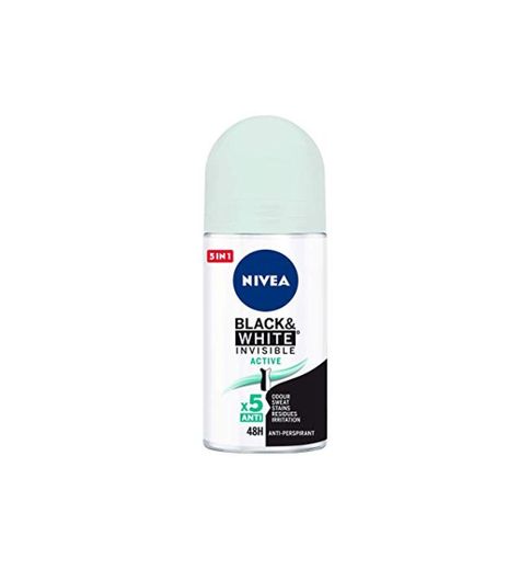 NIVEA Desodorante Roll-On Invisible For Black & White Active