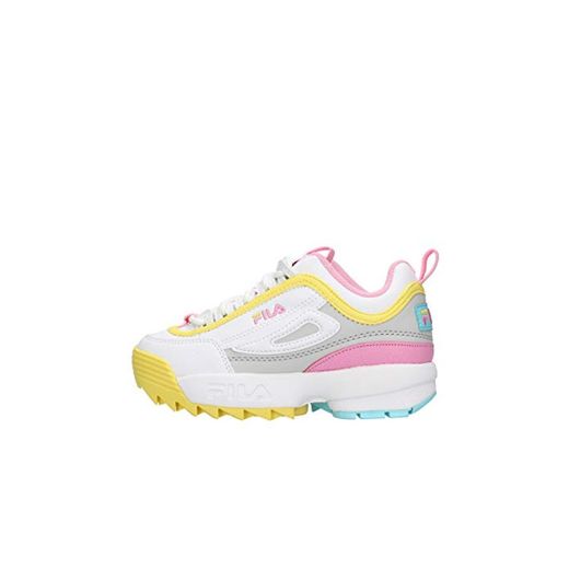 Zapatos de niña FILA Disruptor CB JR en Cuero Blanco 1010850