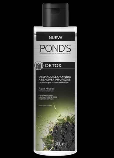 POND’S Agua Micelar detox carbón activado y té verde 