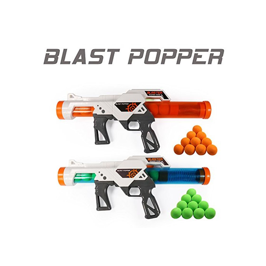 Producto EP EXERCISE N PLAY 2 PCS Power Popper Gun Dual Battle Pack Foam Ball Shooter con Aire Pistolas de Juguete para niños Juegos de rol con Sus Familiares o Socios