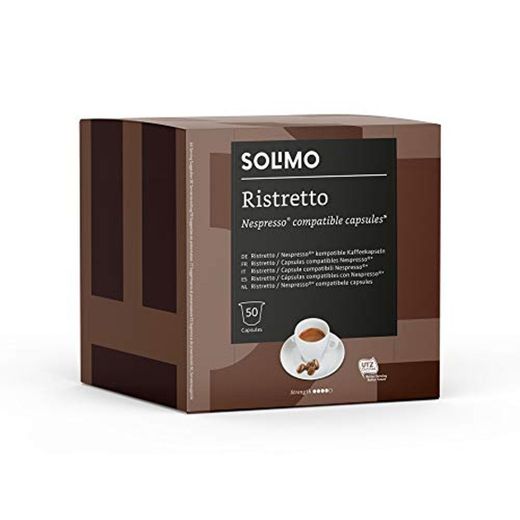 Marca Amazon - Solimo Cápsulas Ristretto, compatibles con Nespresso - café certificado