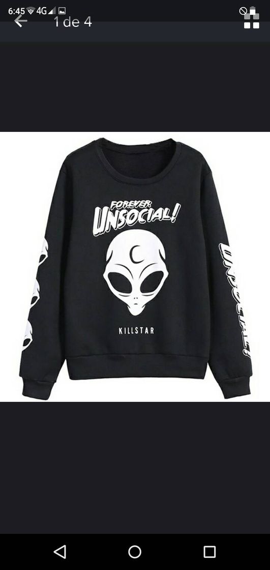 Moda Sudadera de alien