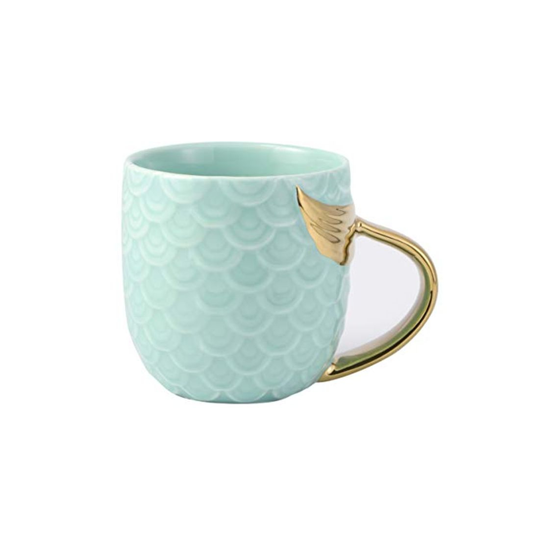 Producto Hemoton Taza de Sirena Tazas de Café de Cerámica Taza de Té de Leche Pintada de Oro Taza de Sopa de Porcelana Taza de Bebida Regalo de Boda de Cumpleaños