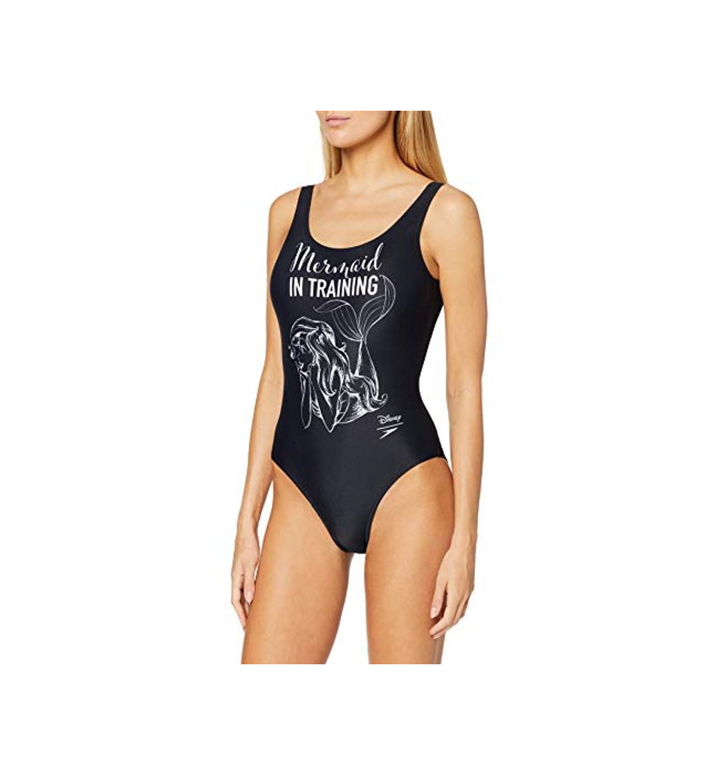 Producto Speedo Little Mermaid Slogan Bañador, Mujer, Little Mermaid in Training Black/White, 34