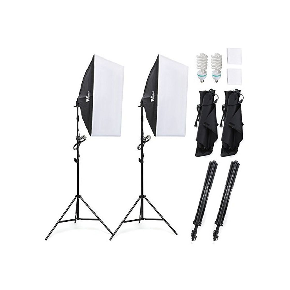 Electronic Amzdeal Softbox Focos Kit Iluminacion Fotografia con 2 Ventana de Luz 135W