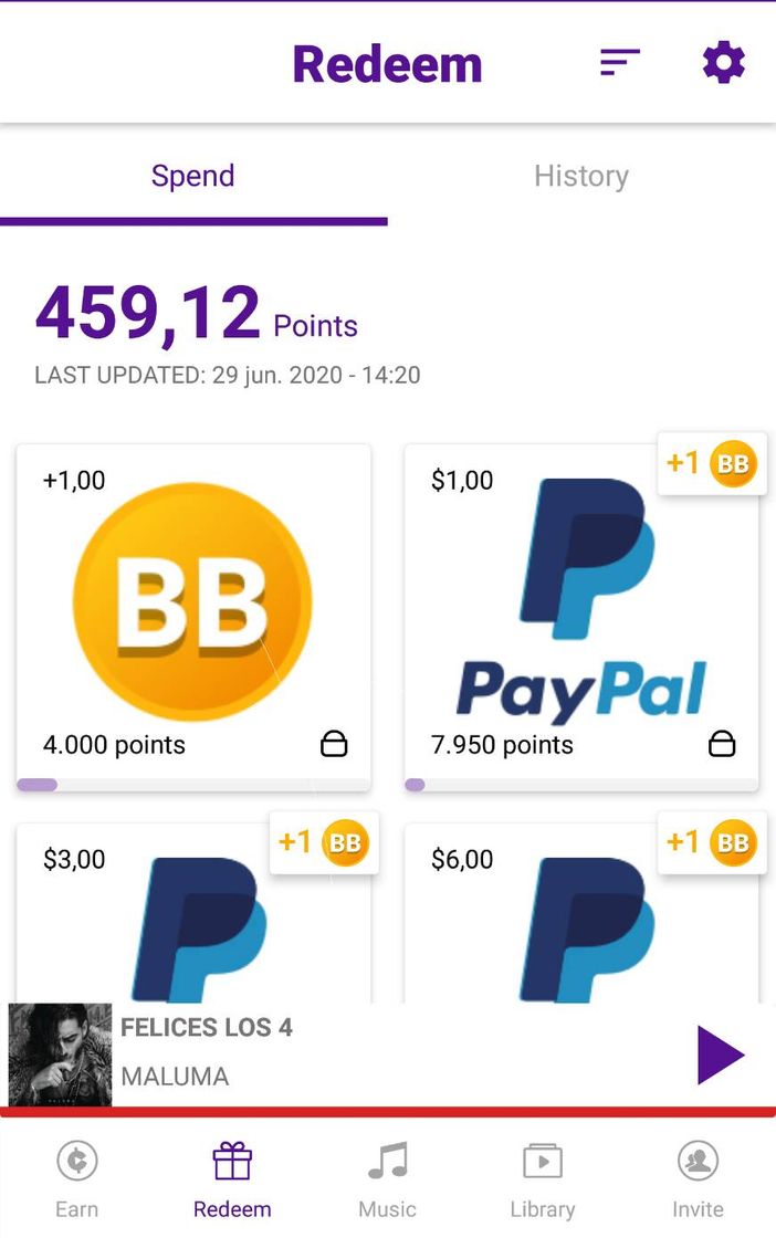 App App para ganar Dólarea a paypal, mientras escuchas musica.