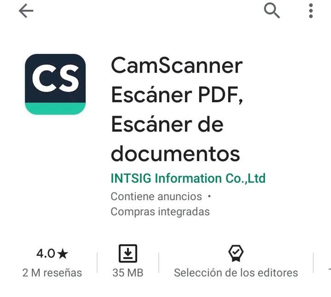 App CamScanner Escáner PDF, Escáner de documentos.