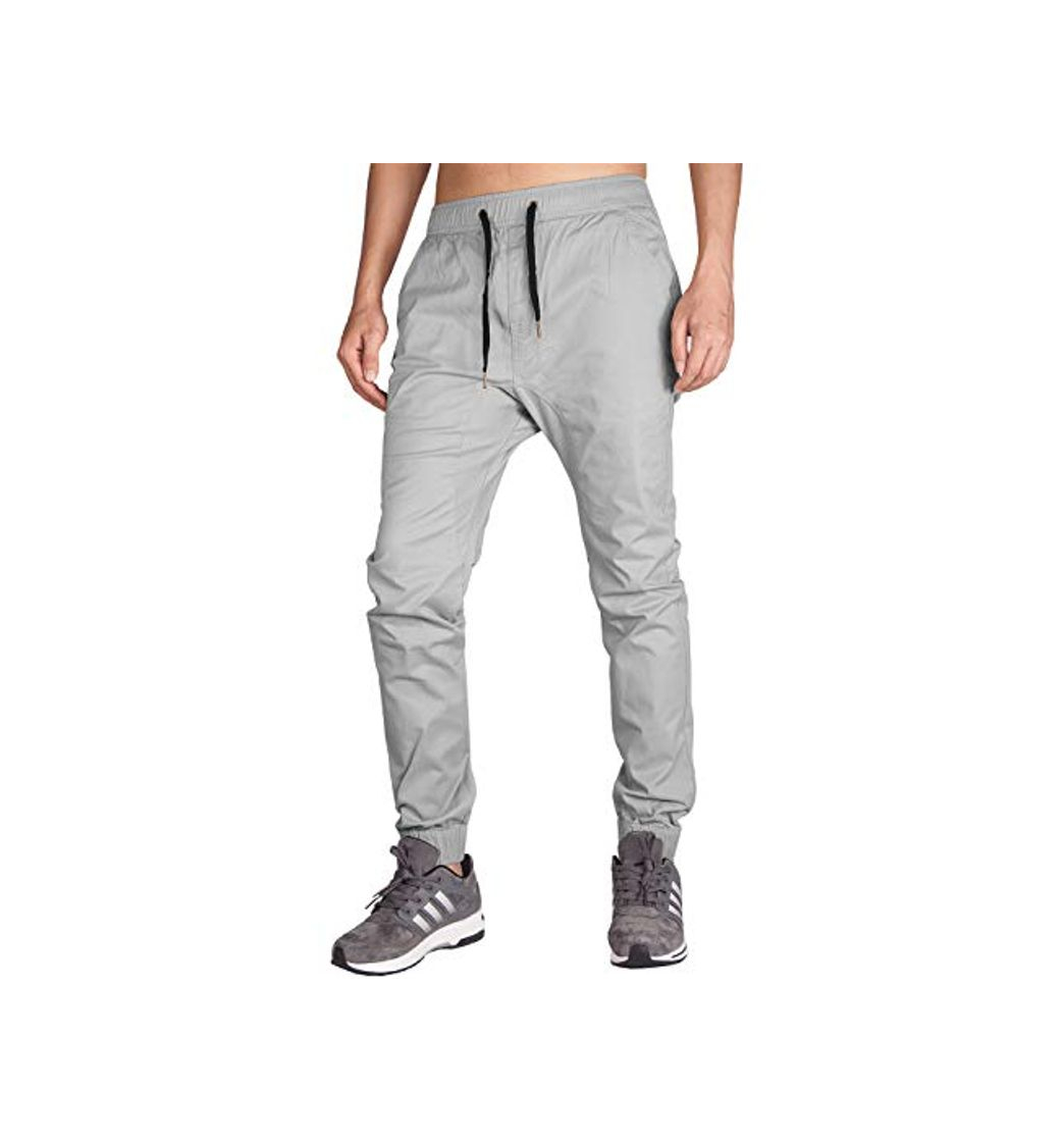 Fashion ITALY MORN Jogger Pantalones Sweatpants para Hombre Gris Chandal S Gris Claro