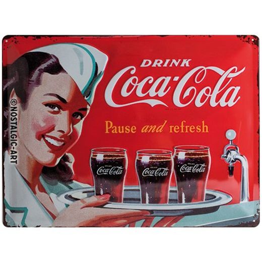 Nostalgic-Art Coca Cola Waitress Placa Decorativa