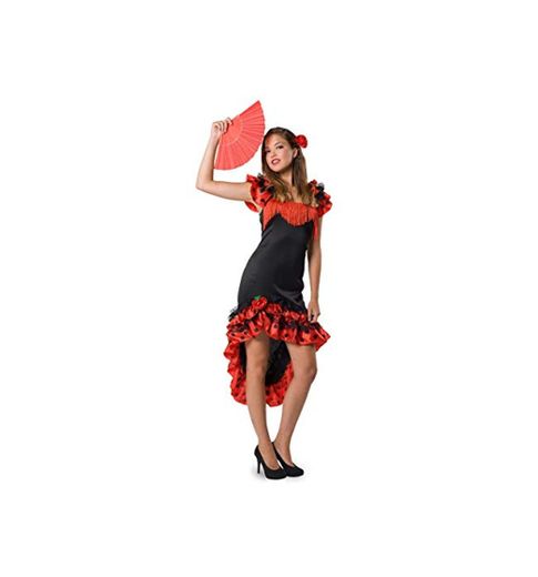 Folat B.V.- Vestido Flamenco español 2 Piezas L-XL, Color Negro/Rojo, Extra-Large