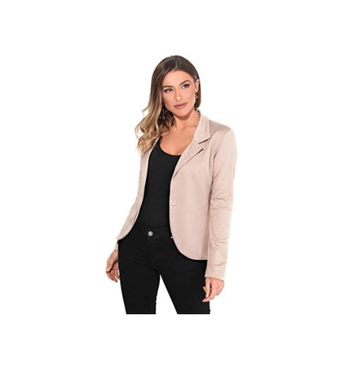 KRISP Chaqueta Mujer Vestir Casual Elegante Básica Blazer Talla Grande Traje Manga