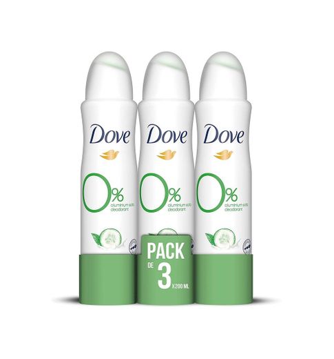Dove 0% Desodorante Pepino - Pack de 3 x 200 ml -