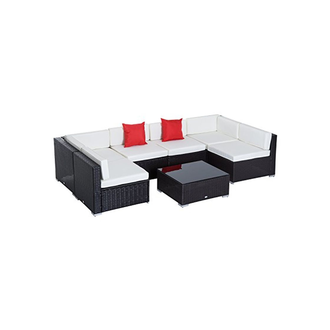 Producto Outsunny Conjunto Muebles de Jardín Ratán 7 Piezas Set de Sofás Patio