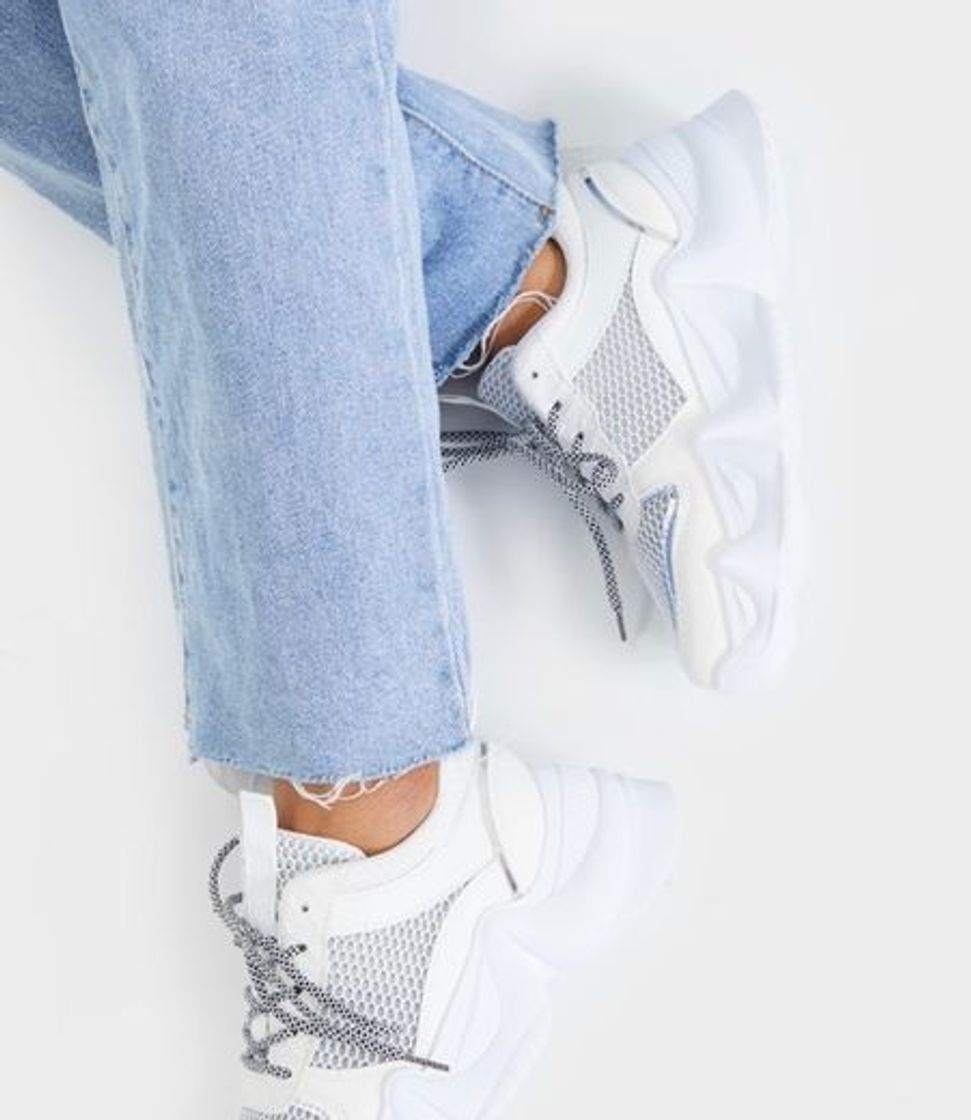 Social White Honeycomb Hiker Chunky Trainers