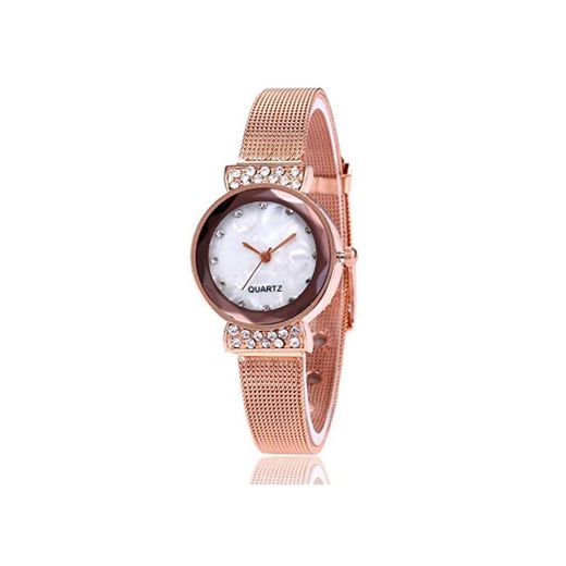TCEPFS Relojes de Pulsera de Moda Reloj de Cuarzo de Acero Inoxidable de Marca Dorado para Mujer Vestido Informal Relojes de Pulsera de Diamantes de imitación   Oro