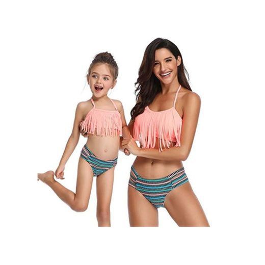 FeelinGirl Madre e Hija Bikini de 2 Piezas Volantes Estampado Floral Bañador