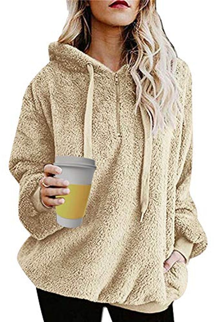 Social Tuopuda Mujer Sudadera con Capucha Suelta Tallas Grandes Invierno Manga Larga Pullover Deportivo Cremallera Chaqueta Hoodies Suéter Abrigo con Bolsillos 2019 El Nuevo