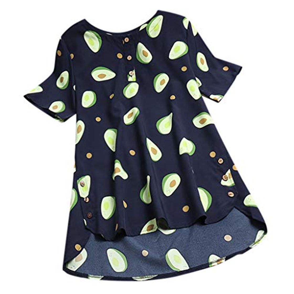 Social beautyjourney Camiseta de Manga Corta con Cuello Redondo en Aguacate para Mujer Blusa de túnica de Fiesta de Playa Suelta para Mujer Jumper Tops Vestido de túnica