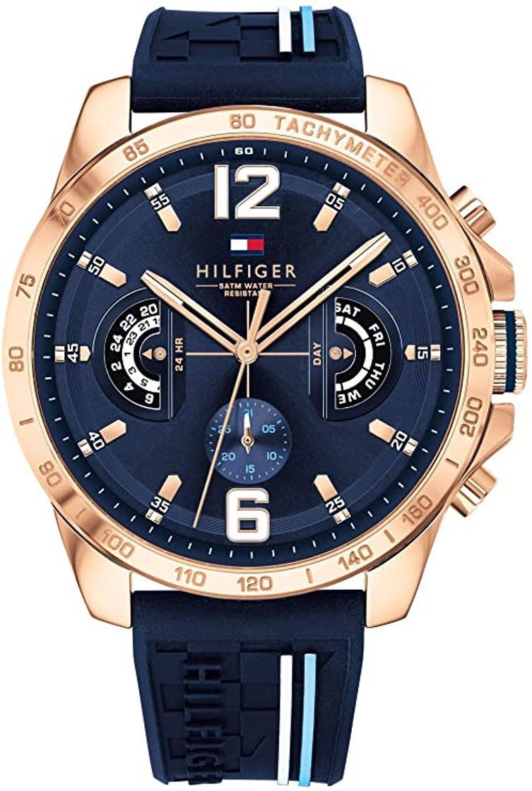 Fashion Tommy Hilfiger Reloj Multiesfera para Hombre de Cuarzo con Correa en Silicona 1791474