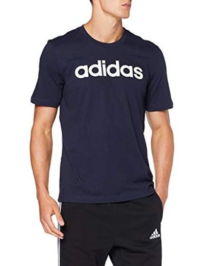 adidas Essentials Linear Logo tee Camiseta, Hombre, Azul