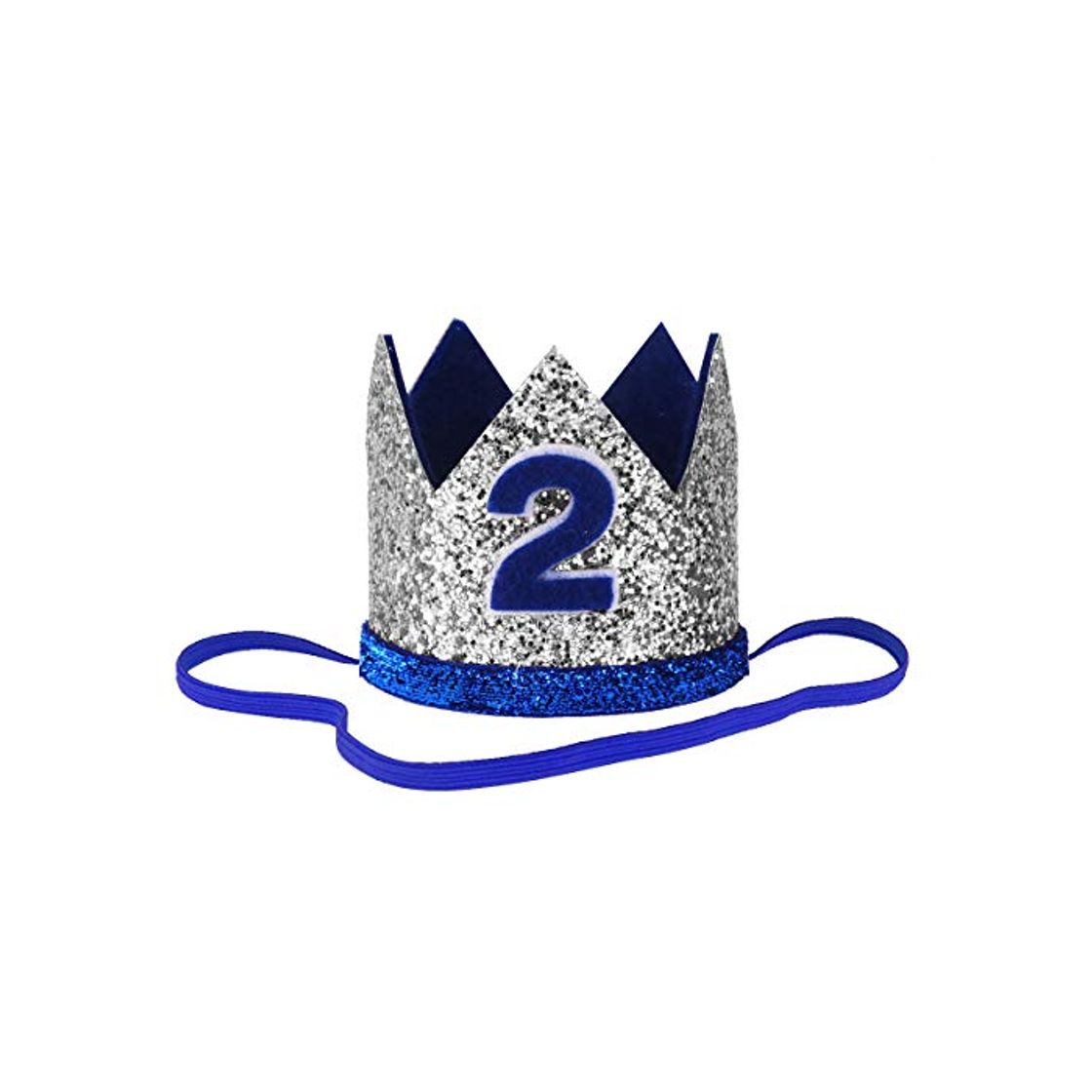 Social IEFIEL 1 Años 2 Años Diadema Cumpleaños Dorado Niños Niñas Bebés Recien Nacidos Corona Infantil Lentejuelas Brillante Gorro Príncipe Princesa Plateado&Azul 2 One_Size