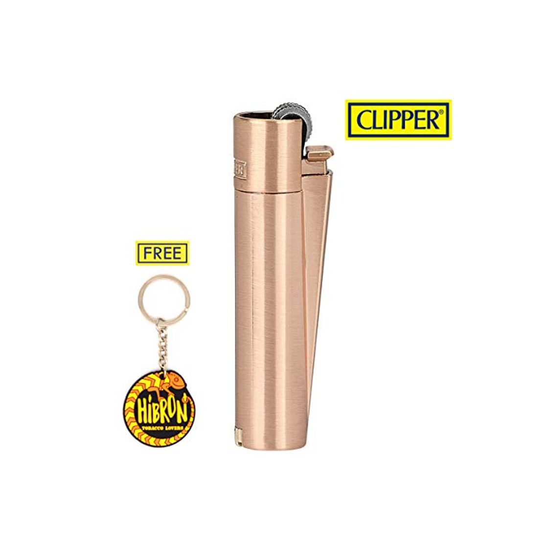 Producto HIBRON Clipper 1 Encendedor Mechero Clásico Largo Metal Rose Gold Oro Rosa Mate Cepilldo Y 1 Llavero Gratis