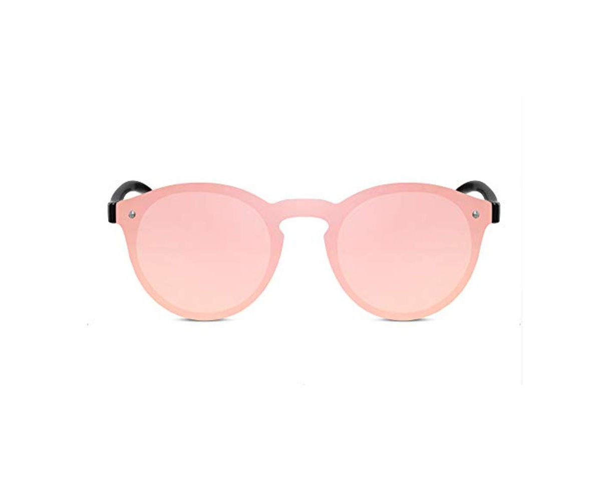 Producto Cheapass Gafas de Sol Redondas Montura Rosa Espejada y Lentes de Una Pieza Mujer Protección UV400