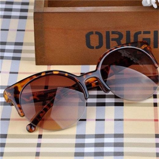 Oculos De Sol Feminino Retro Diseñador Super Round Circle Gafas Gato Ojo Gafas Gafas Gafas Gafas Gafas Leopardo