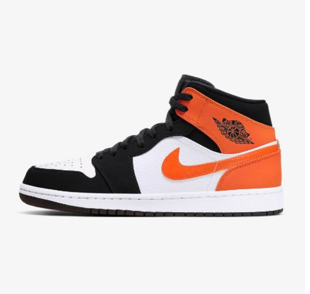 Moda Jordan 1 mid laranja com preto