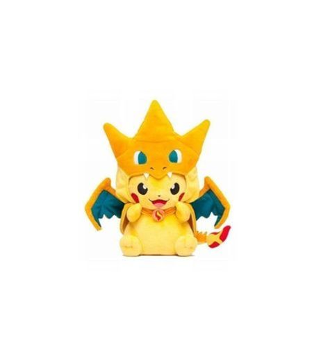 Peluche de Pokemon Pikachu Sonriendo con Traje de Charizard Pokemon - Peluche
