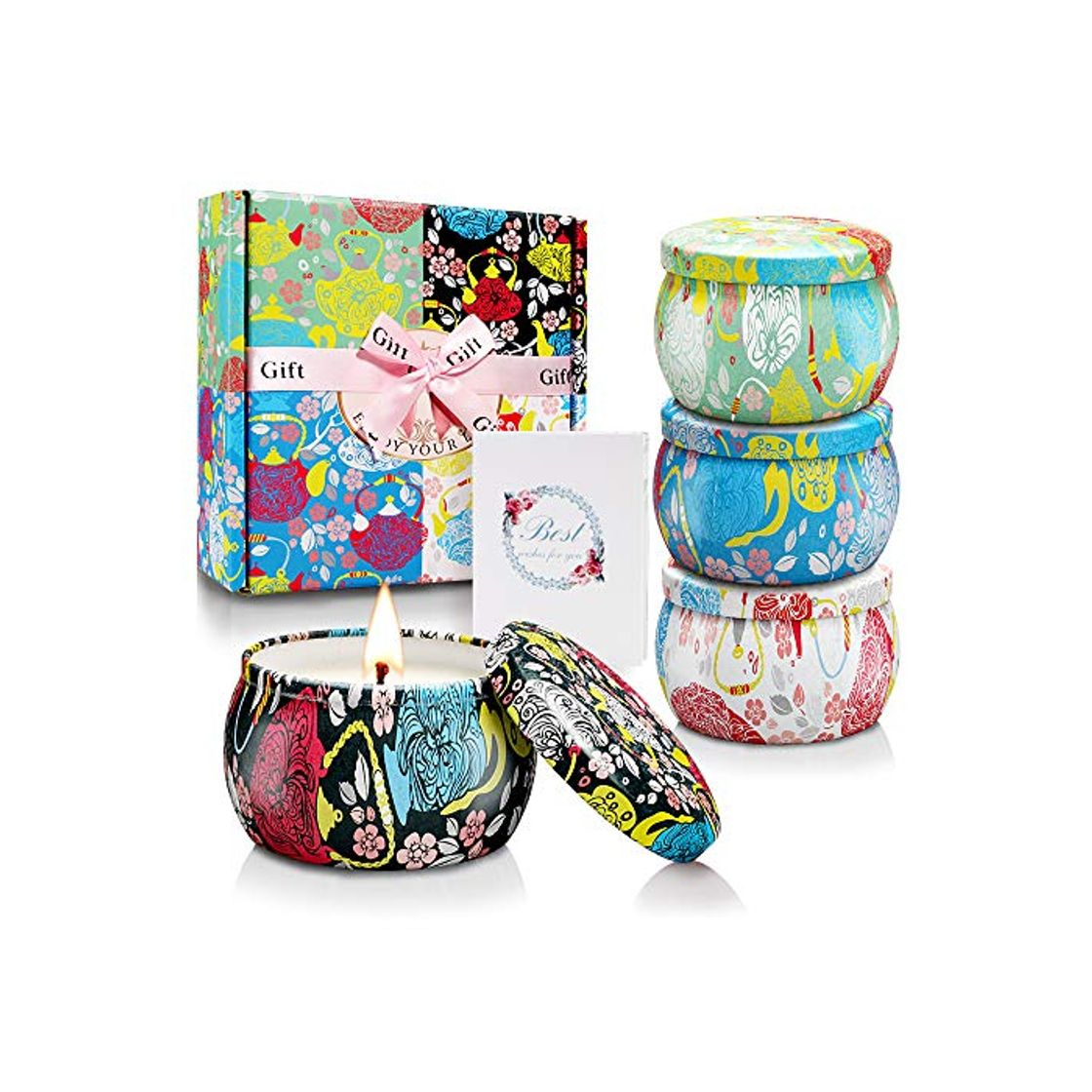 Social Yinuo Candle Velas Perfumadas Velas Aromáticas 4 Latas Juegos De Regalo
