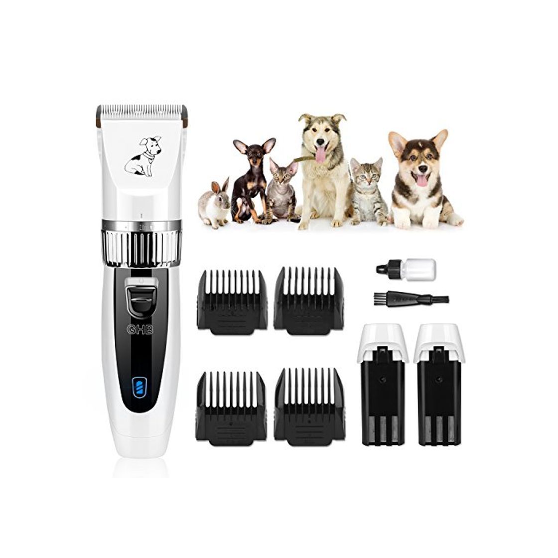 Social GHB Cortapelo para Perro Esquiladora Eléctrica Dog Clipper Recargable Para Mascota Gato