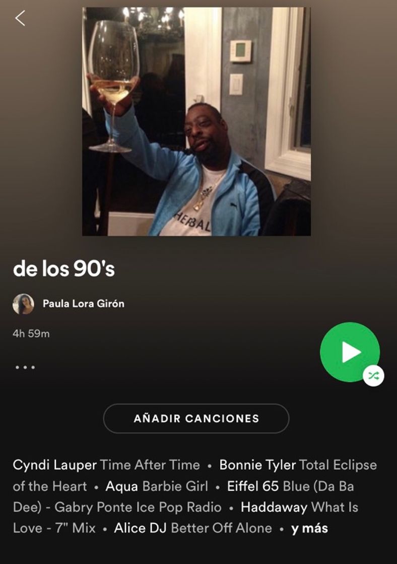 Moda Playlist años 80/90's