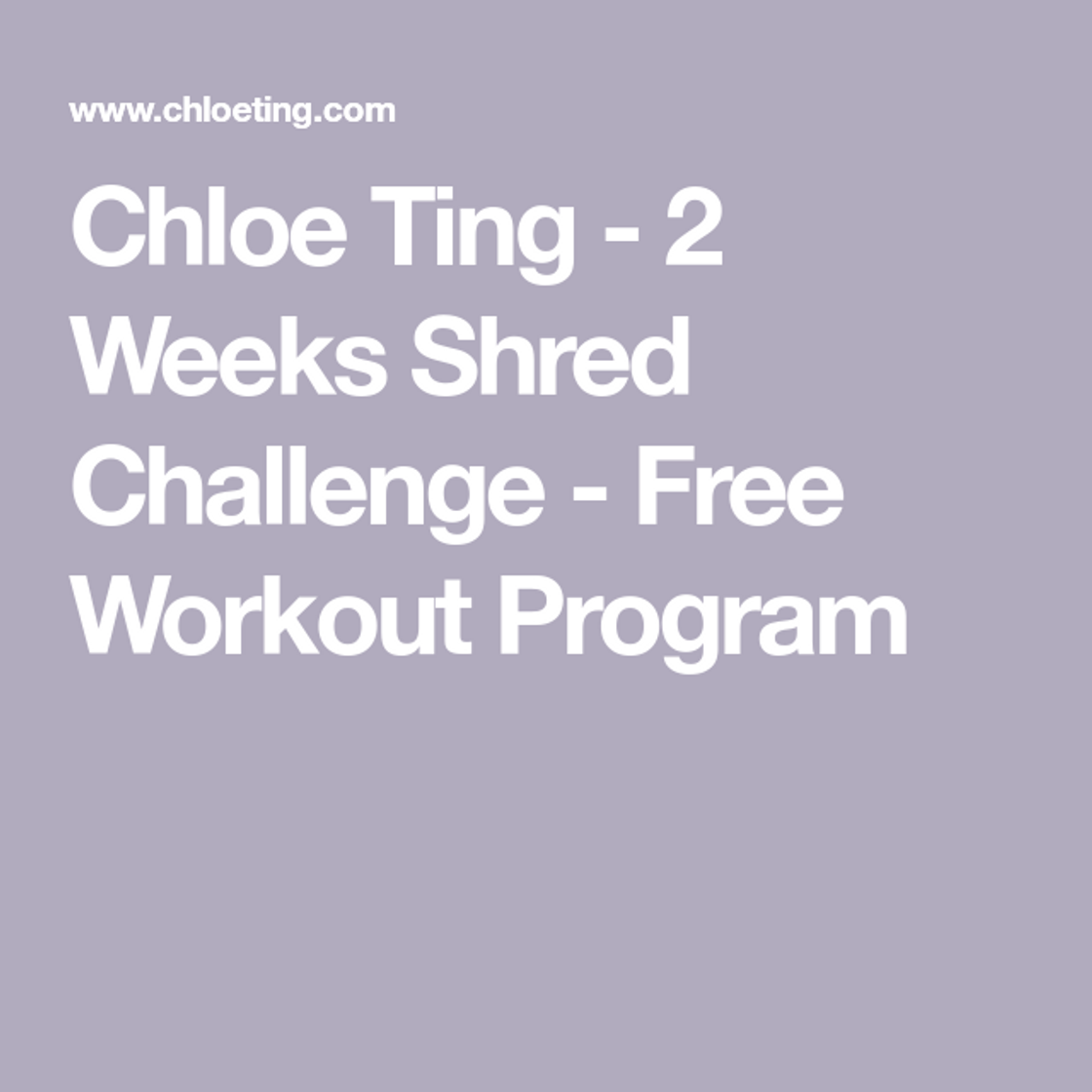 Moda 2 Weeks Shred Challenge - Free Workout Program - Chloe Ting