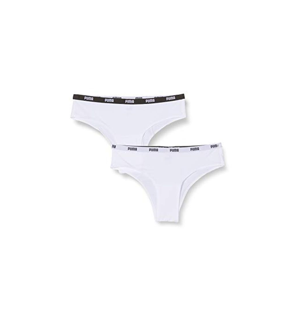 Moda Puma Puma Brazilian Microfiber 2p Pack, Braguita brasileña Mujer, Blanco