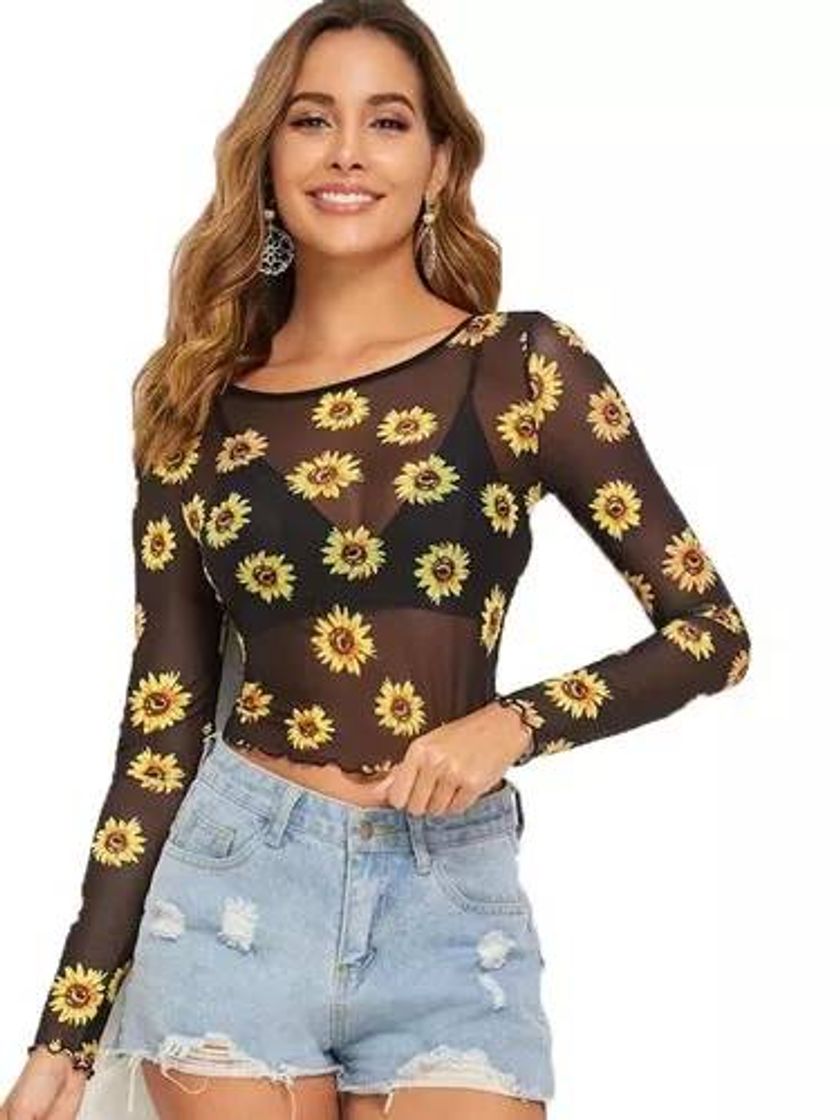 Producto Crop top girasoles 