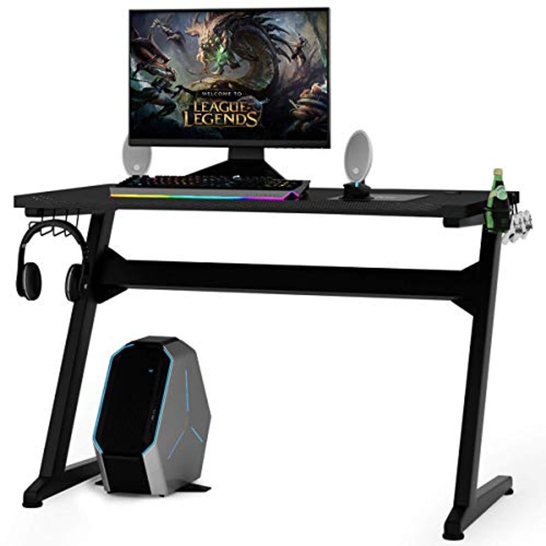 Product COSTWAY Mesa para Gaming Escritorio para Juegos Computadora Gamer con Alfombrilla para